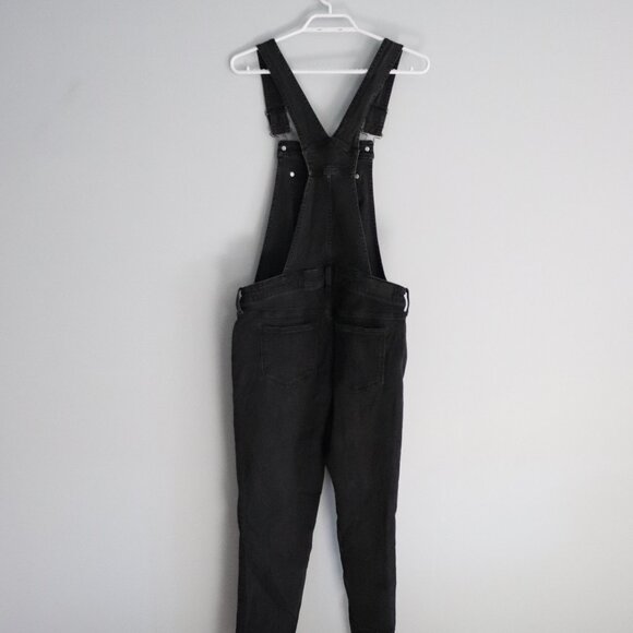 H&M Mama Dark Wash Black Small One Piece Denim Maternity Dungaree Bib Overalls - Picture 2 of 15